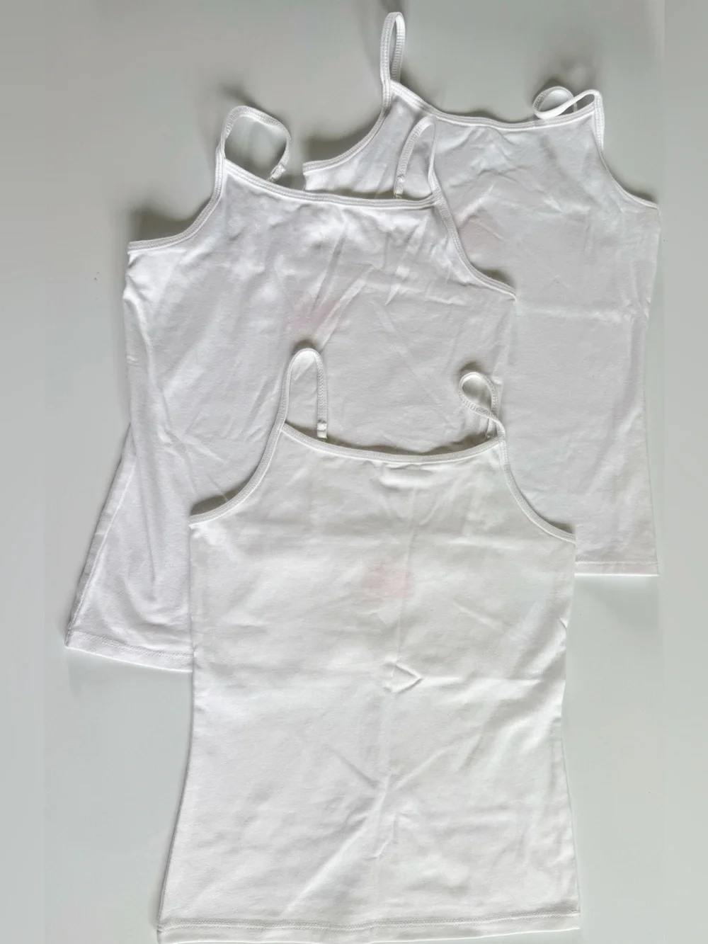 Cat & Jack Girls Small (6/7) Cami Tank Top Undershirt Layering Cotton White NWOT